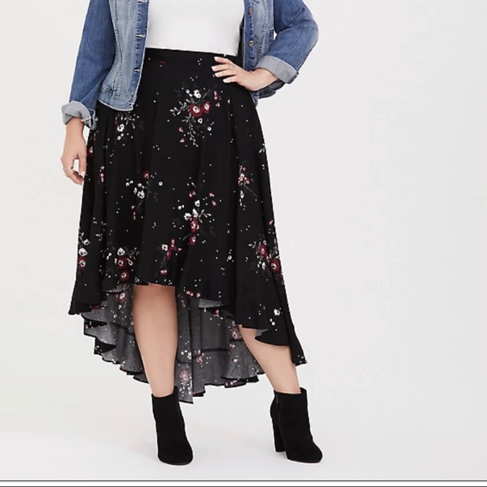Torrid Hi-Low Floral Skirt